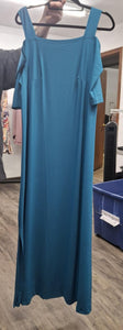 Teal Blue Cold Shoulder Maxi Dress