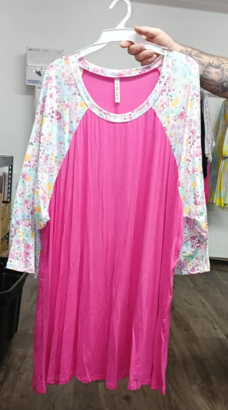 PSFU Pink Floral Sleeve Shirt Top