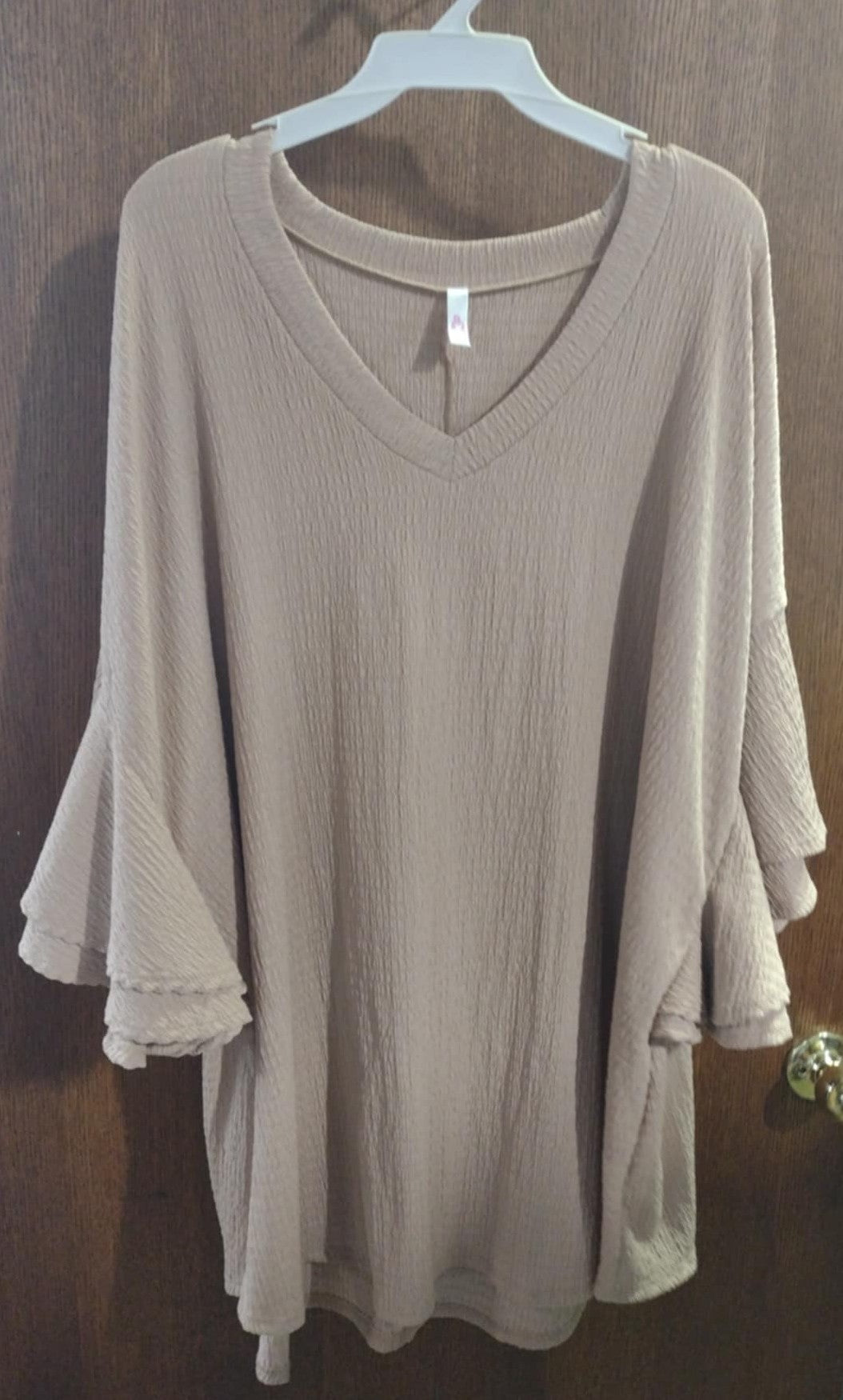 Dusty Beige Textured Shirt Top
