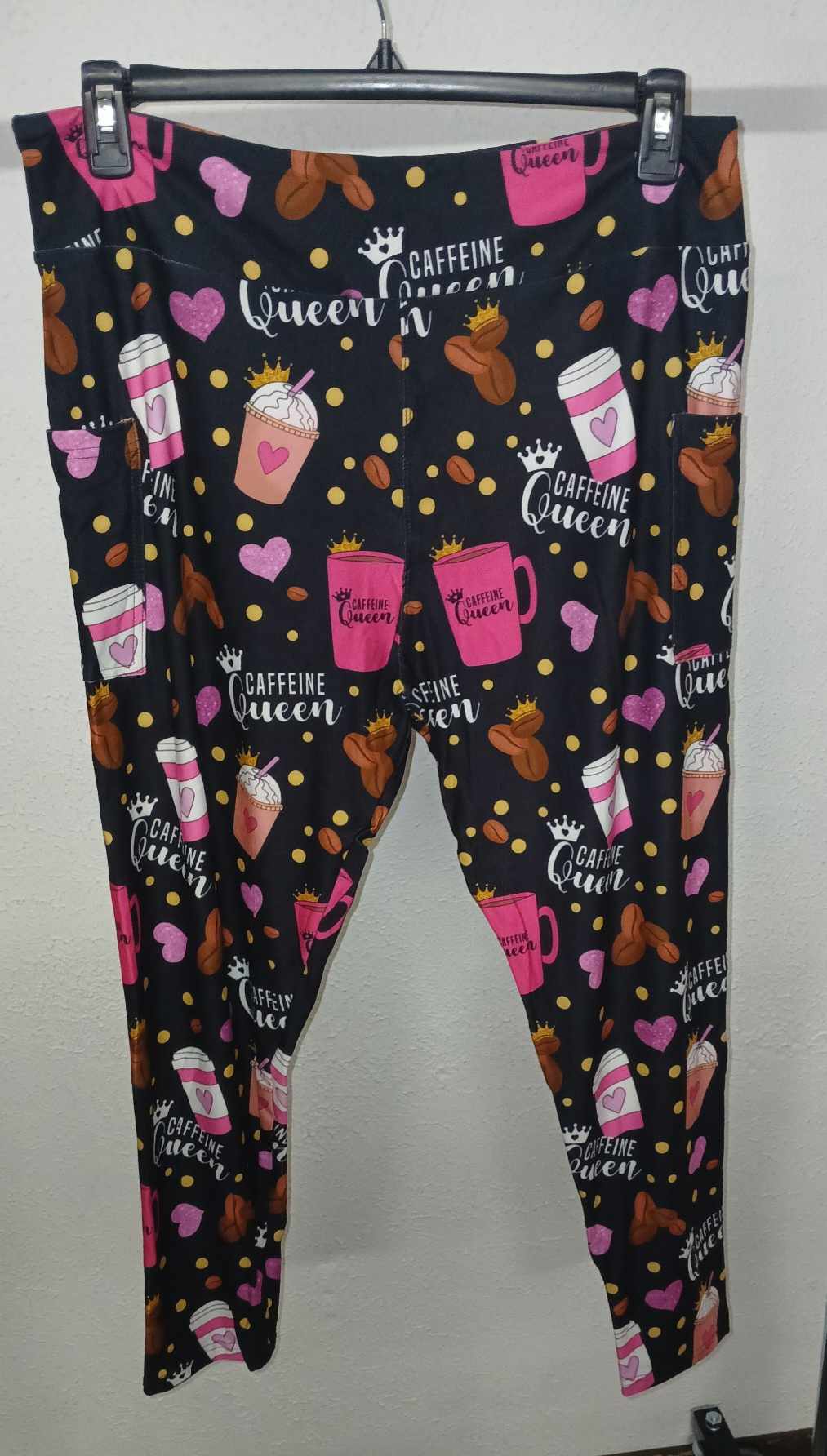 Caffeine Queen Coffee Full Length Legging Leggings w Pockets