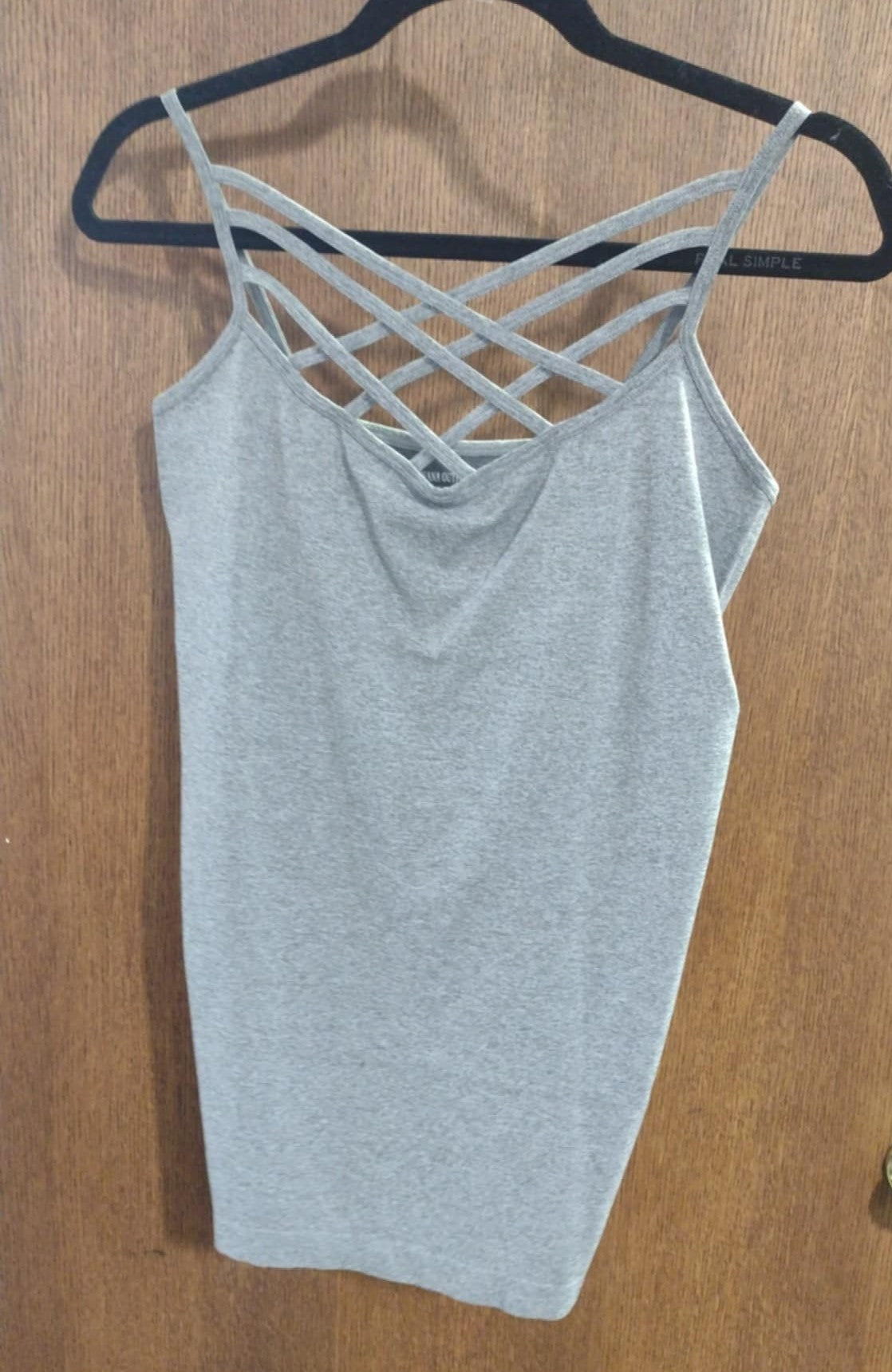 Gray X Neck Tank Perfect for Under Shirt