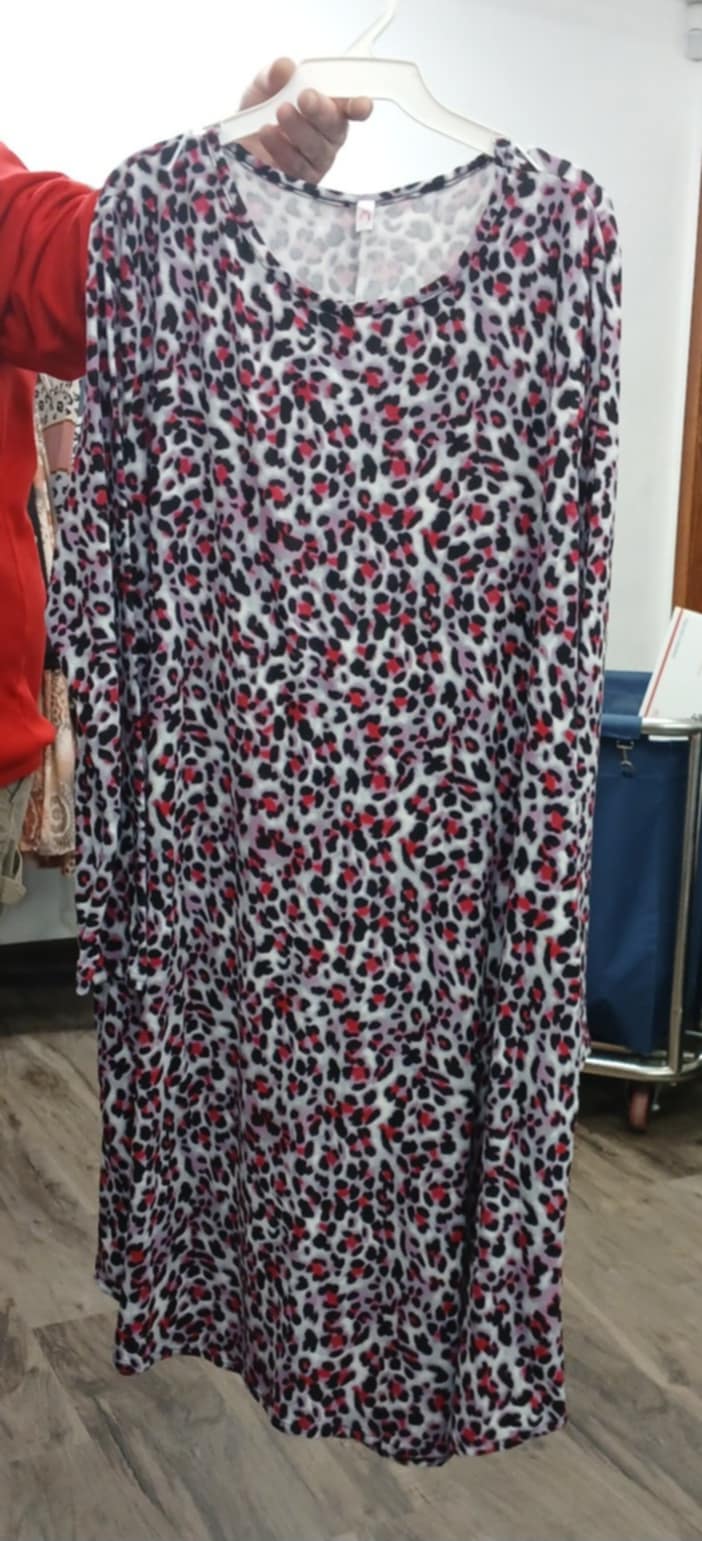 Purple Leopard Long Sleeve Dress