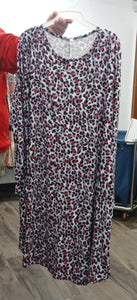 Purple Leopard Long Sleeve Dress