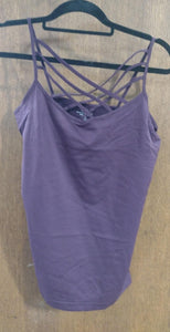 Purple Criss Cross Neckline Tank