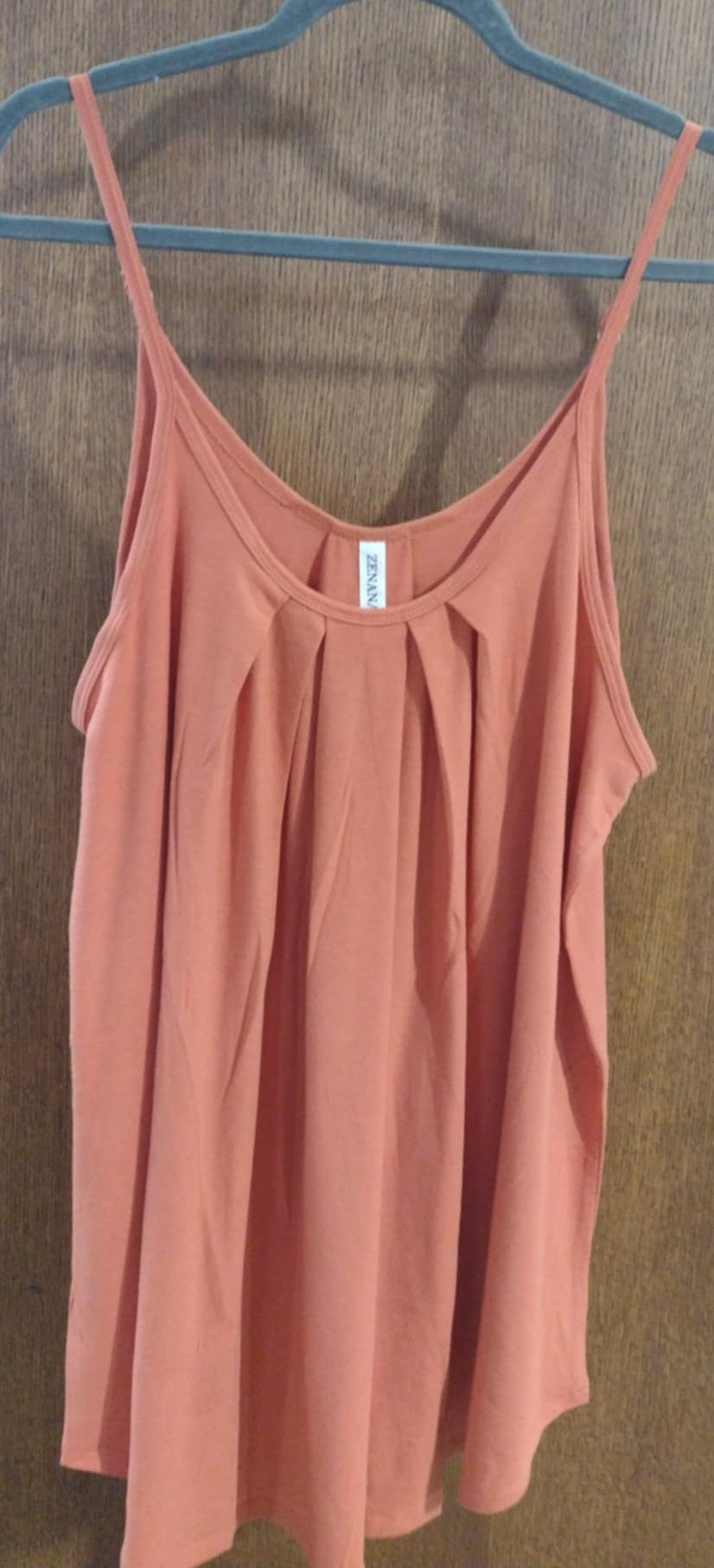 Butter Orange Pleated Tank Top