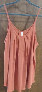 Butter Orange Pleated Tank Top