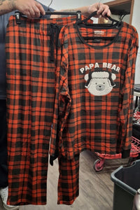 Papa Bear 2 Piece Red Plaid Pajamas Pjs
