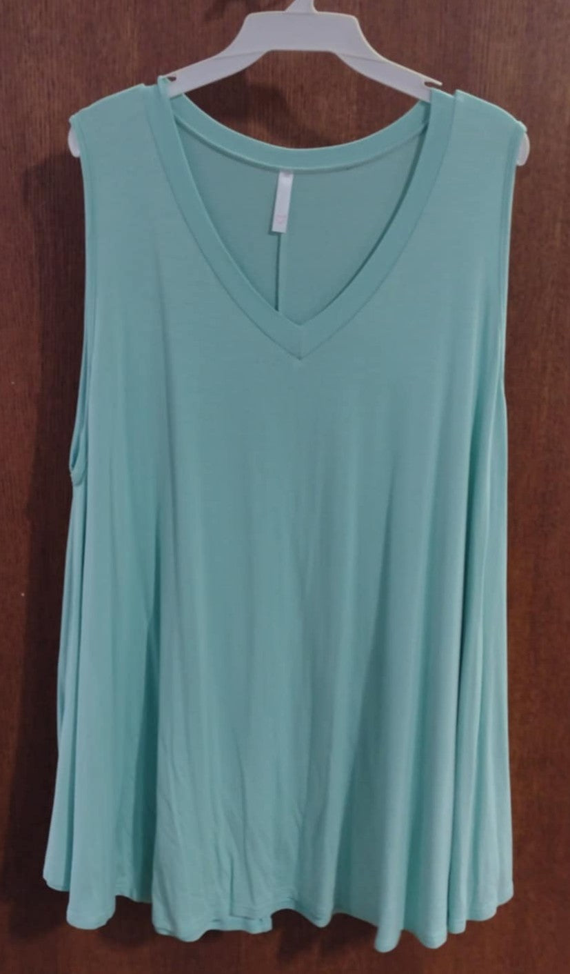Mint Tank Top Sleeves Shirt