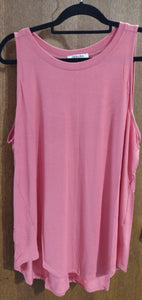 Pink Ash Rose Flowy Tank Top Sleeveless Shirt