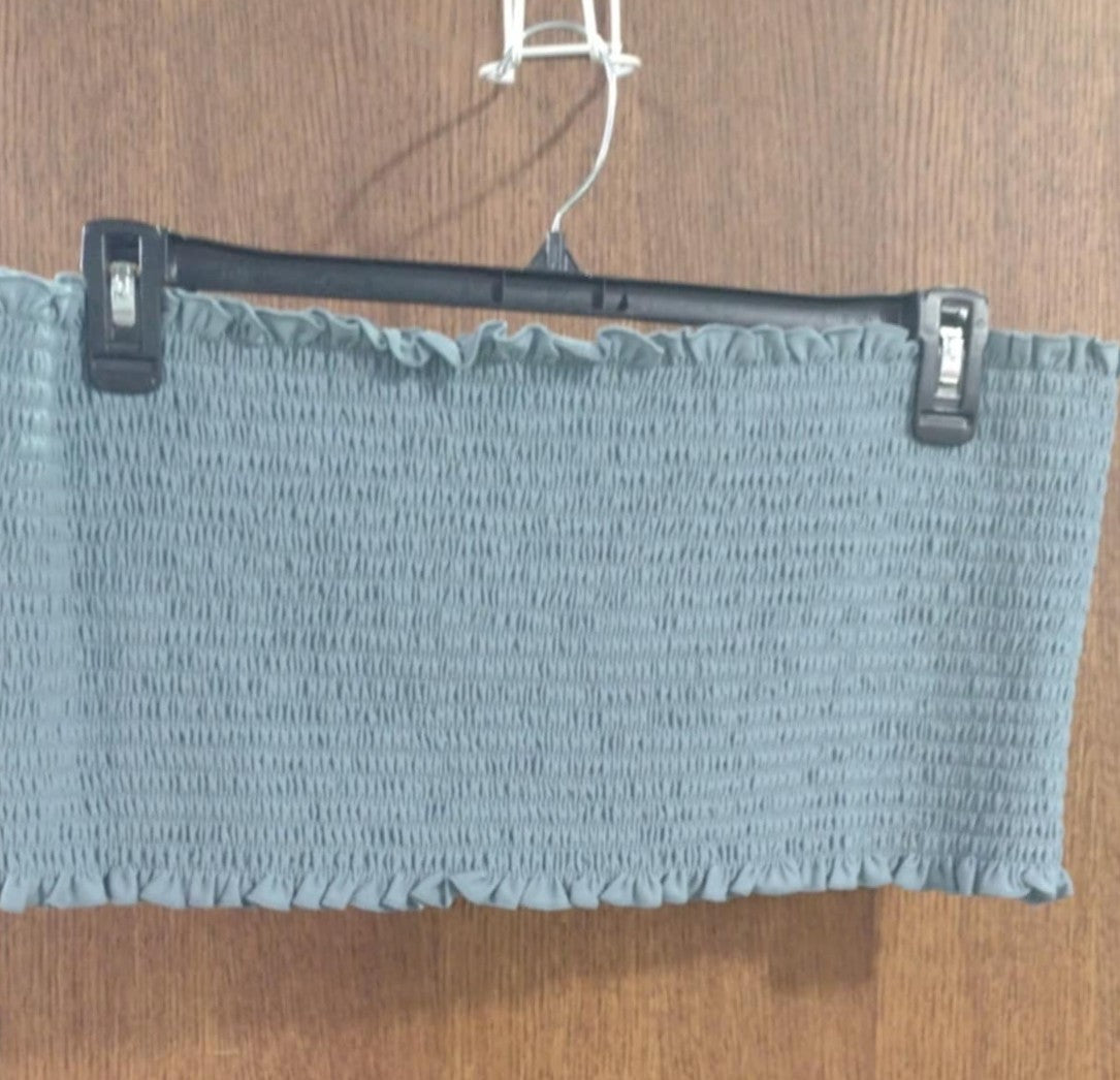 Blue Gray Bandeau Top