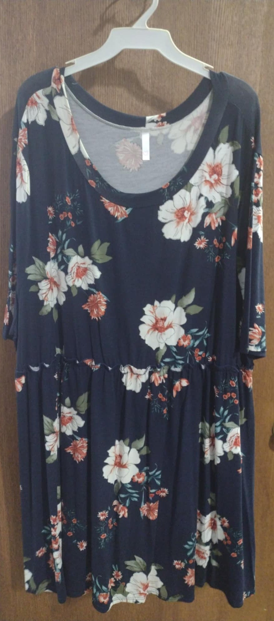 Navy Floral Tunic Shirt Top