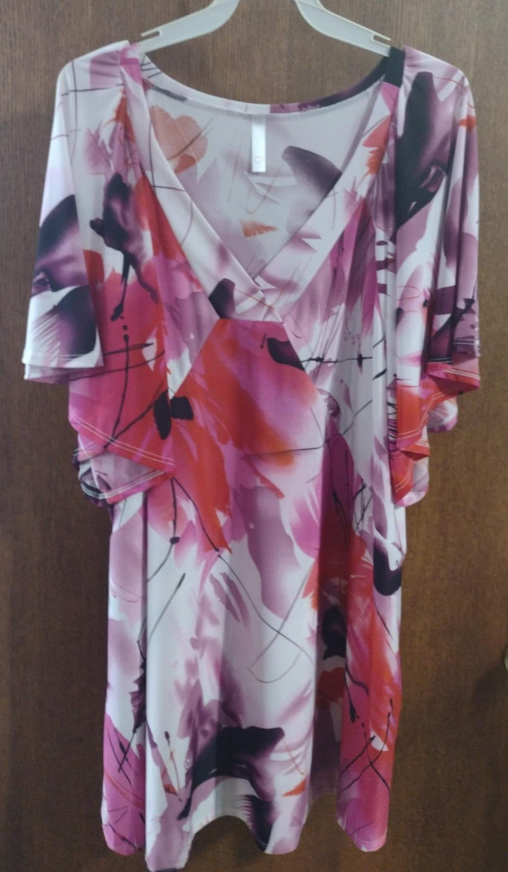Purple Pink Red Floral Shirt Top