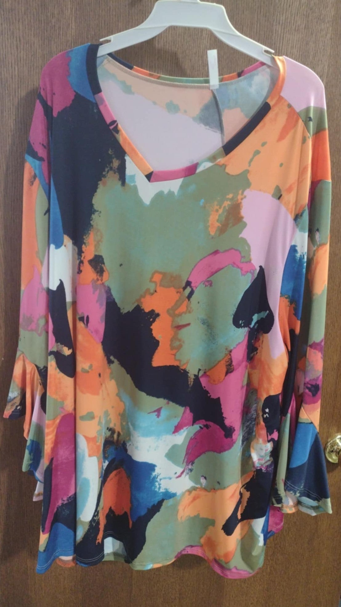 Green Orange Pink Blue Black Shirt Top