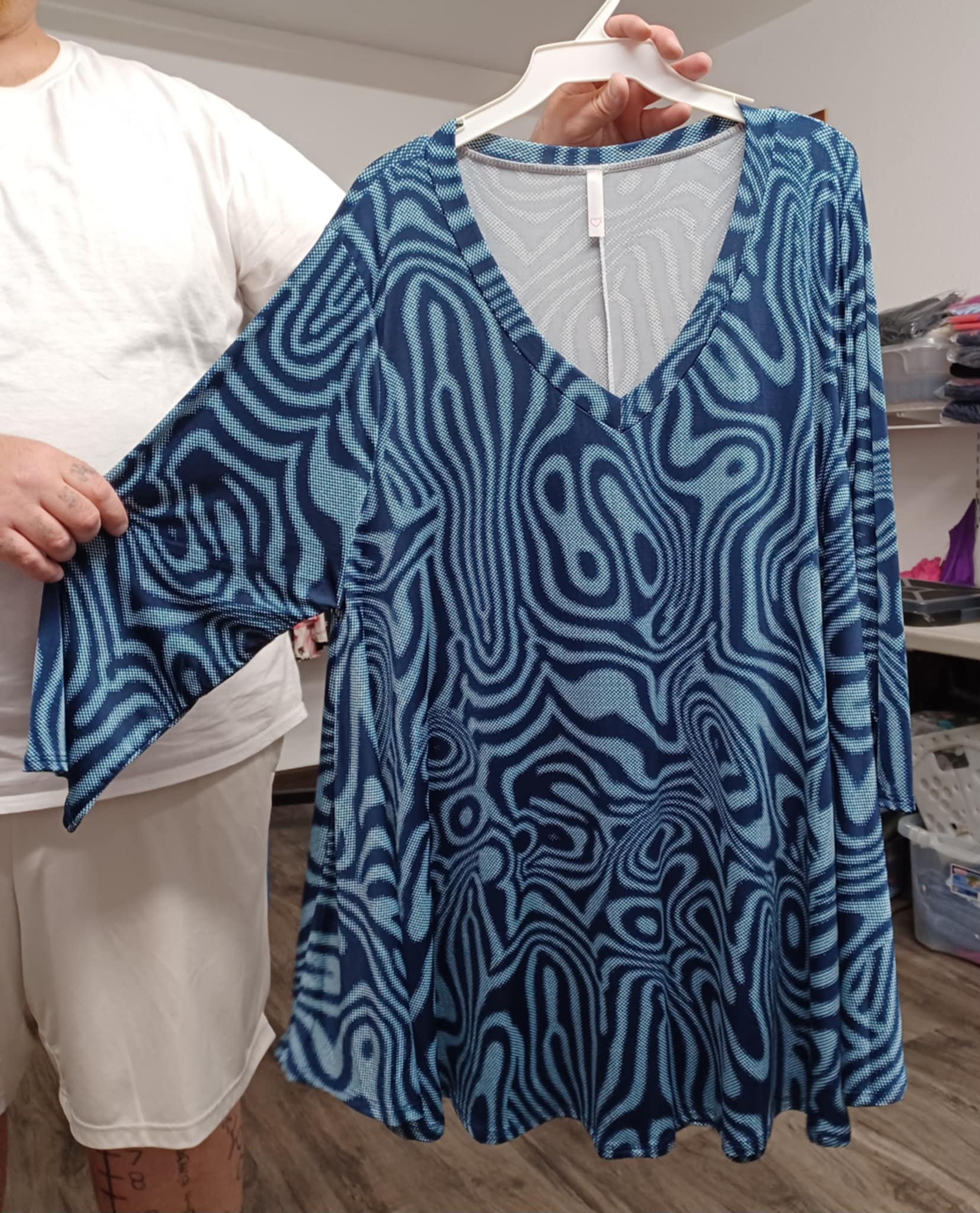 Navy Blue Zebra Swirl Shirt Top