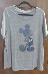 Gray Blue Mickey Mouse Tee Shirt Top