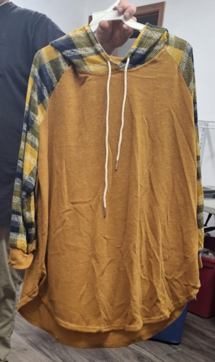 Golden Yellow Navy Plaid Hoodie