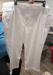 White Denim Capri
