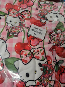 Pink Plaid Hello Cat HK Cherry Capri Capris