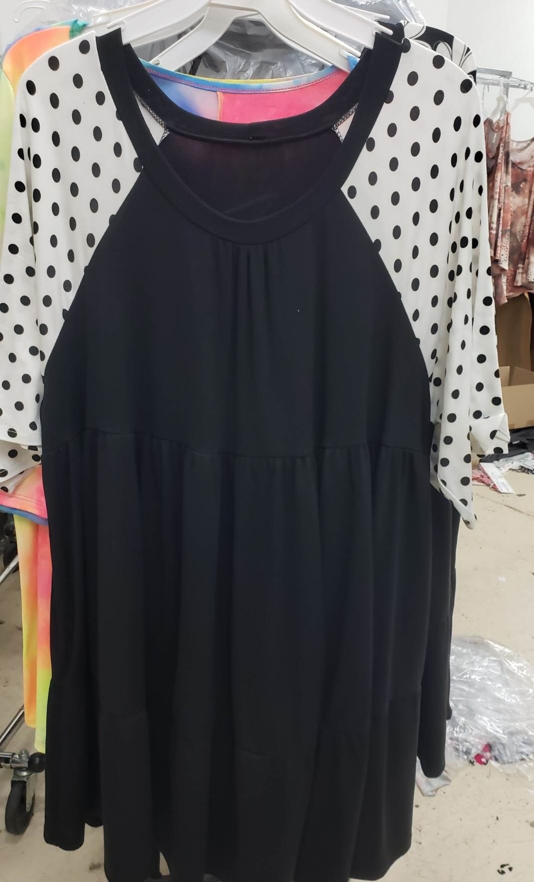 PSFU Black & White Polka Dot Shirt Top