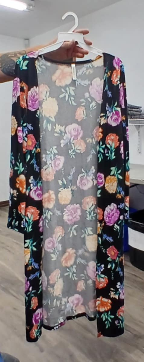 Black Beautiful Floral Long Cardigan