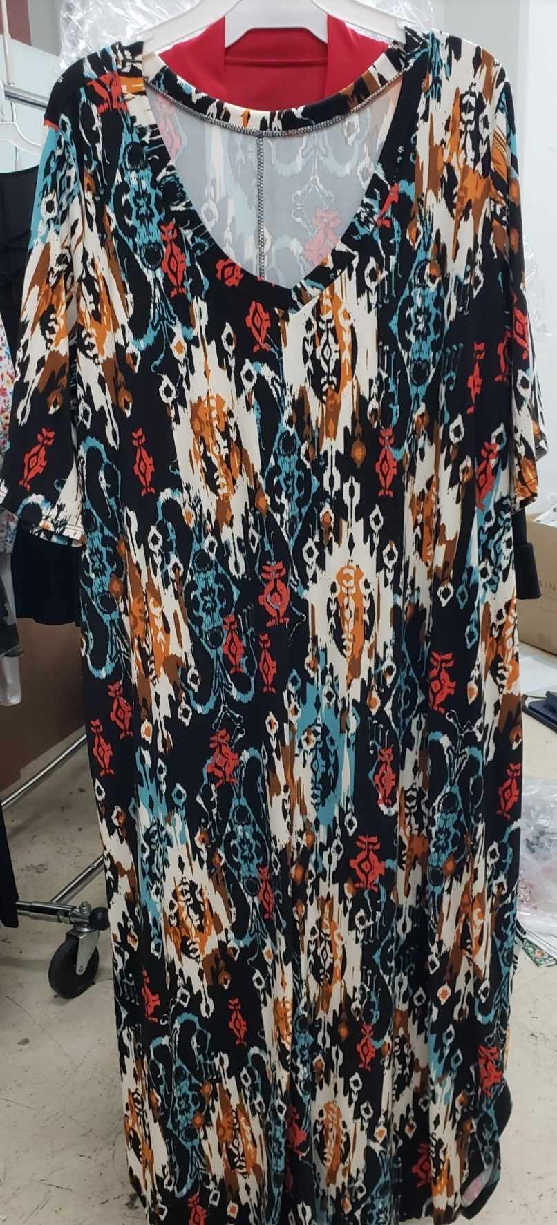PSFU Black Teal Orange Maxi Dress