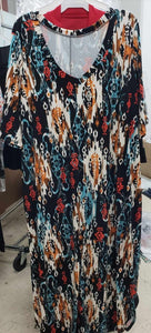 PSFU Black Teal Orange Maxi Dress
