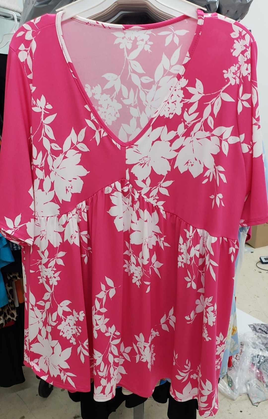 PSFU Pink & White Floral Shirt Top