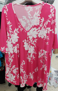 PSFU Pink & White Floral Shirt Top