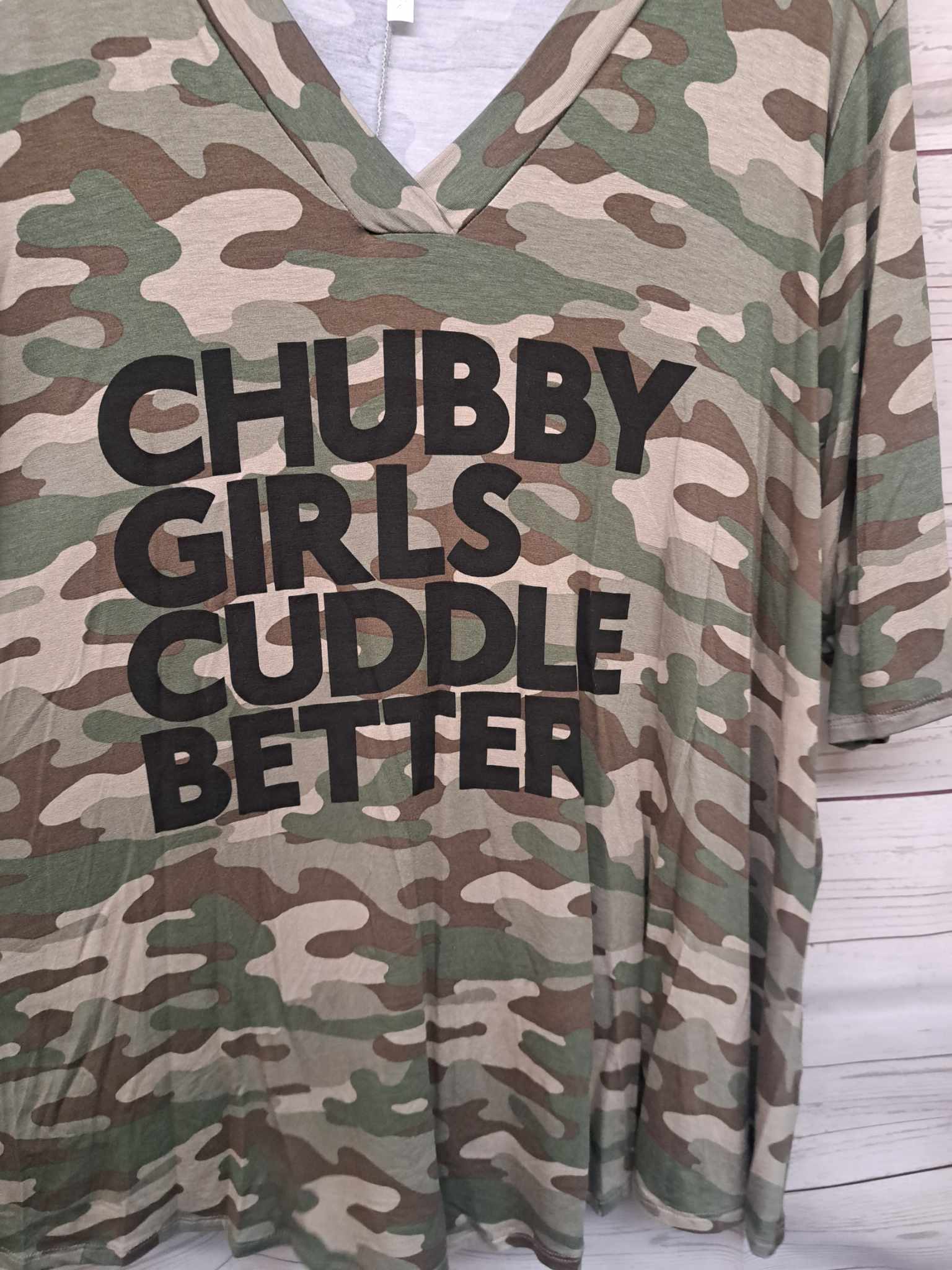 PSFU Camo Chubby Girls Cuddle Better Tee T Shirt Top Tunic
