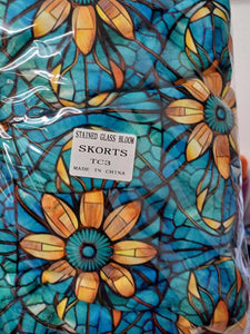 Stained Glass Sunflower Skort w Pockets
