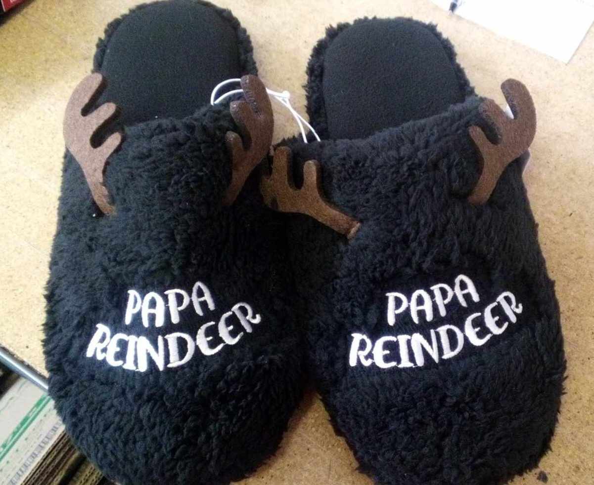 Papa Reindeer Slippers