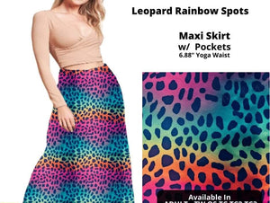 Rainbow Leopard Maxi Skirt
