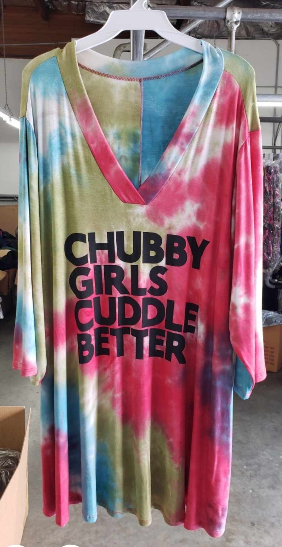 PSFU Tie Dye Chubby Girls Cuddle Better Tee T Shirt Top Tunic