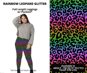 Rainbow Glitter Leopard Full Length Leggings