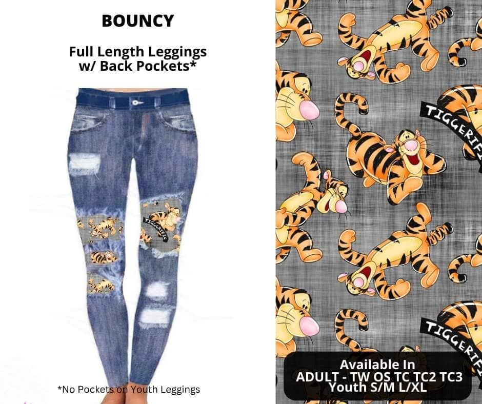 Faux Denim Bouncing Tigger Full Length Legging