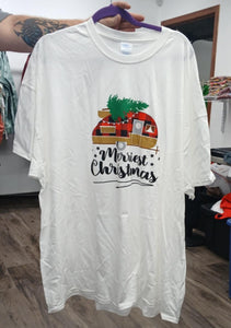 Merriest Christmas Plaid Camper RV Shirt Top
