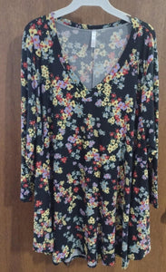 Beautiful Black Floral Shirt Top