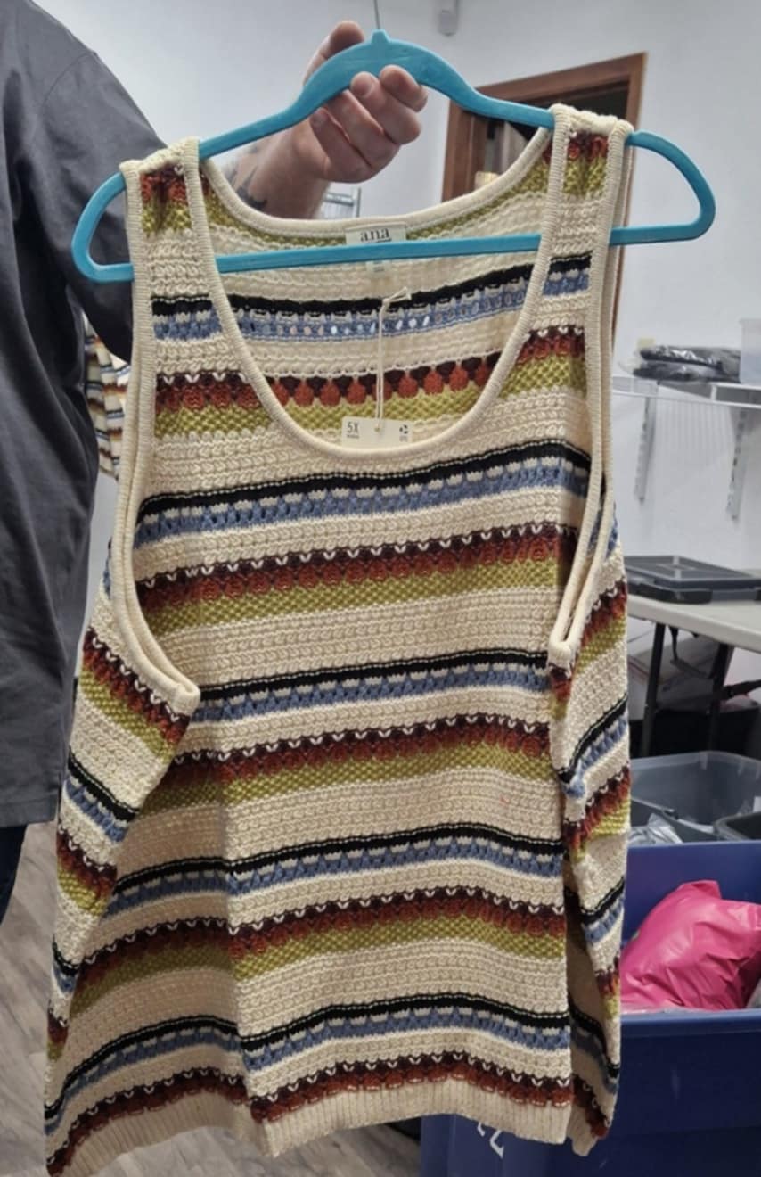 Adorable Boho Stripe Crochet Tank Top Shirt