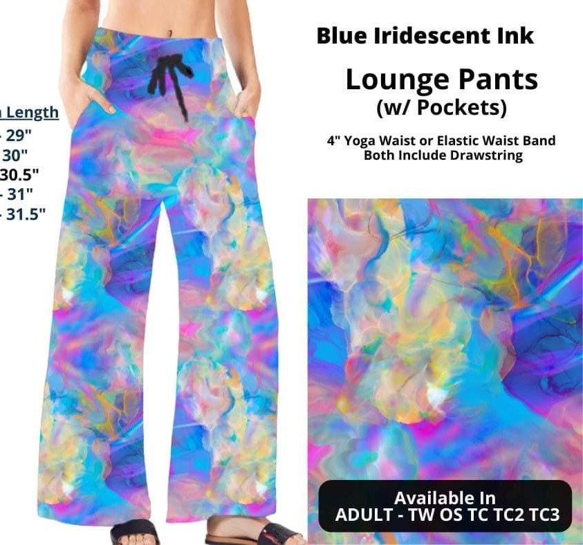 Blue Iridescent Tie Dye Lounge Pants
