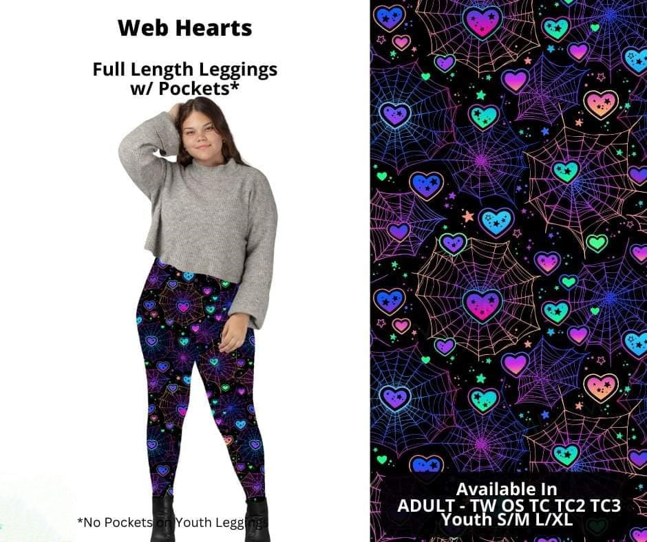 Web Hearts Full Length Leggings Legging w Pockets