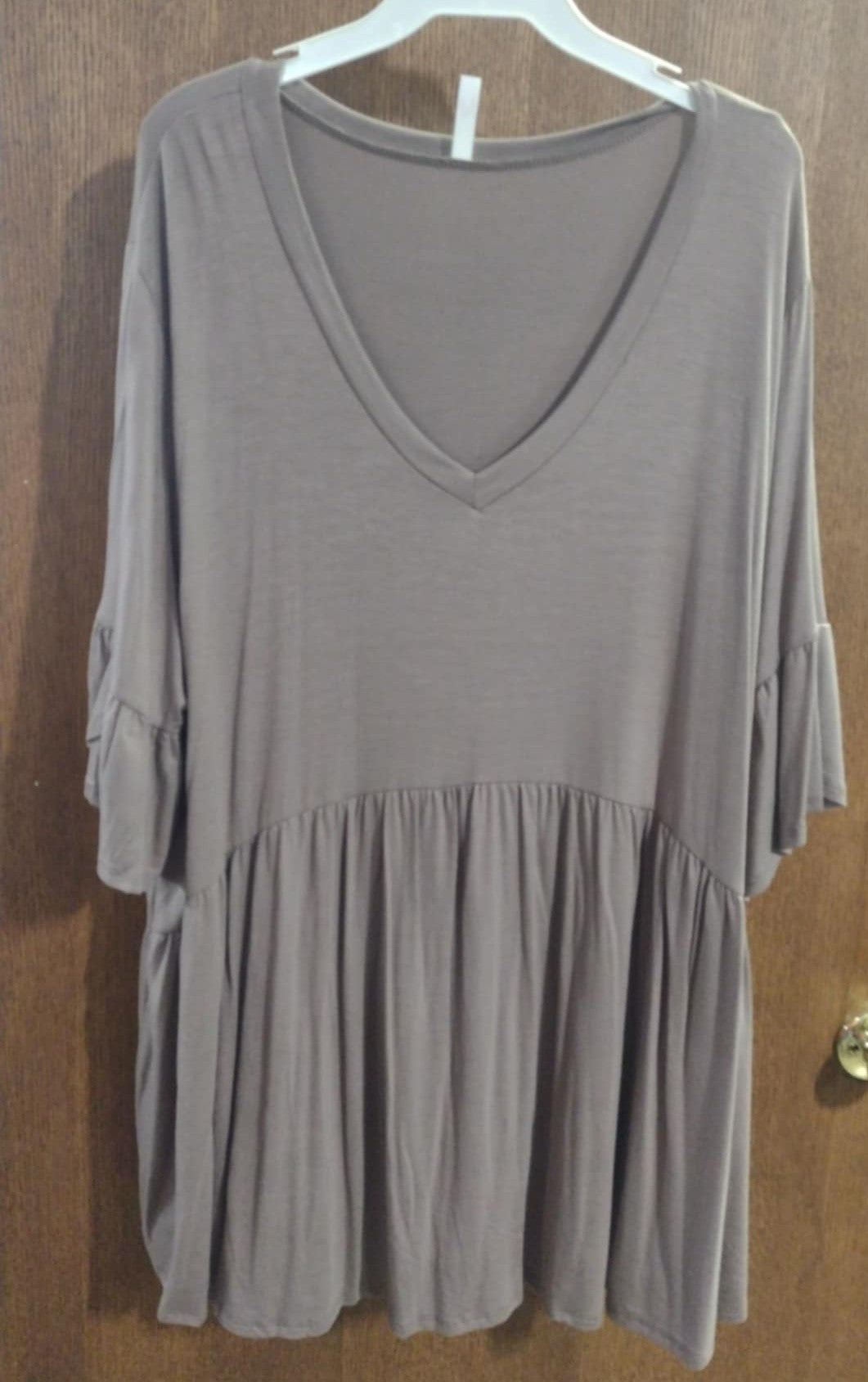 Solid Beige Ash Mocha Shirt Top