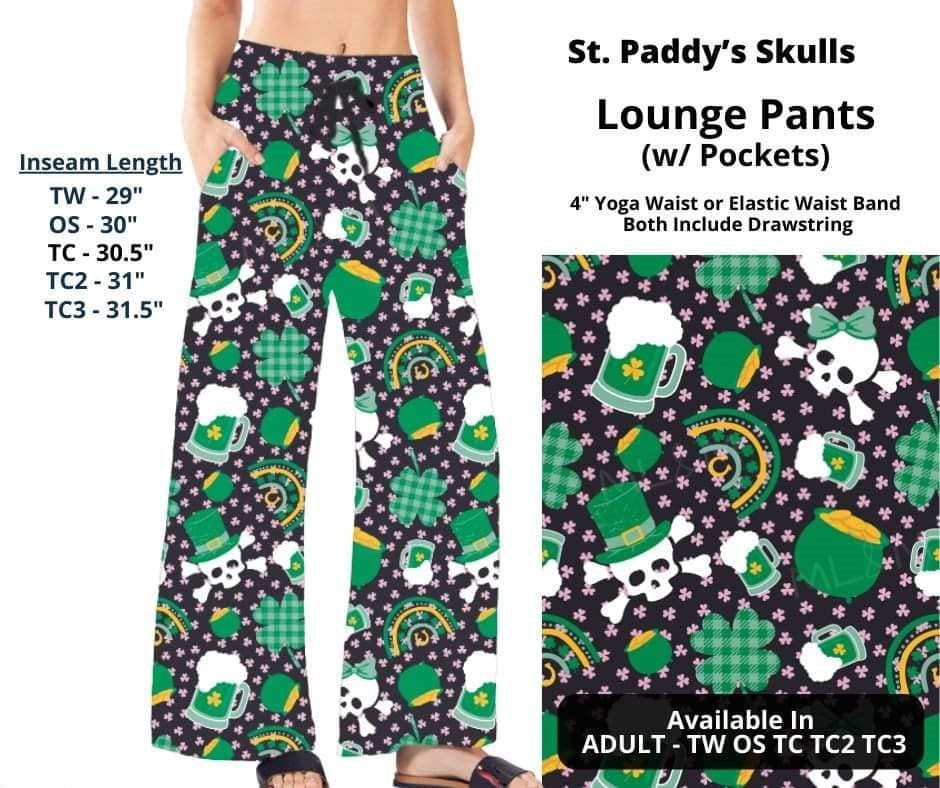 St. Paddy's Patrick Day Skull Lounge Pants Pant
