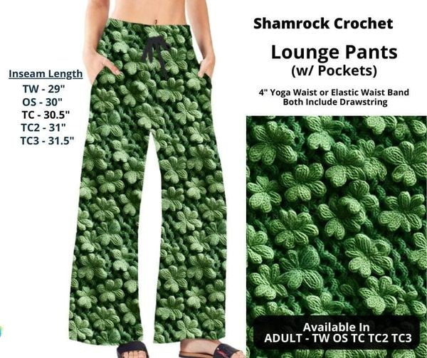 3d Shamrock Crochet Lounge Pants St Paddys Day Pant