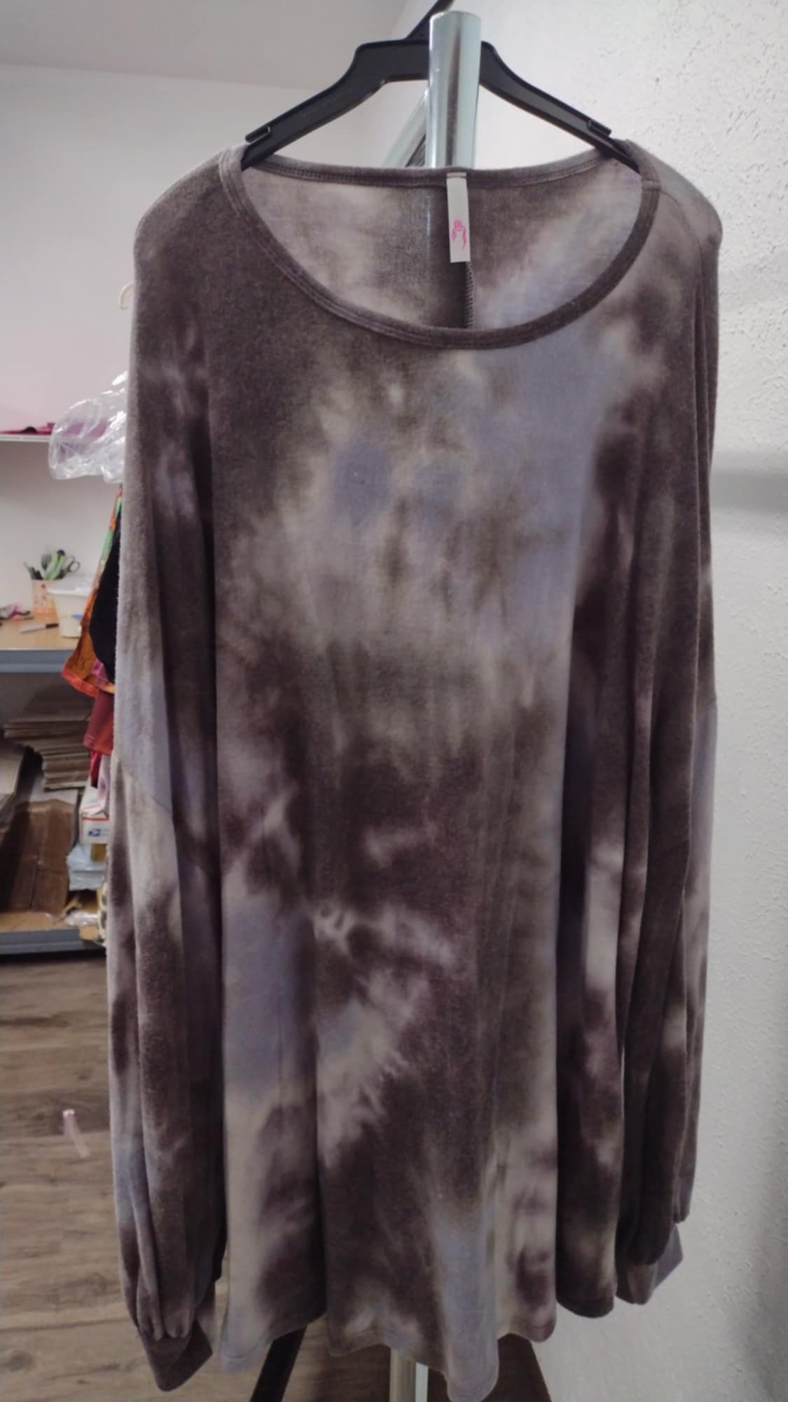Gray Purple Bluey Tie Dye Shirt Top Tunic