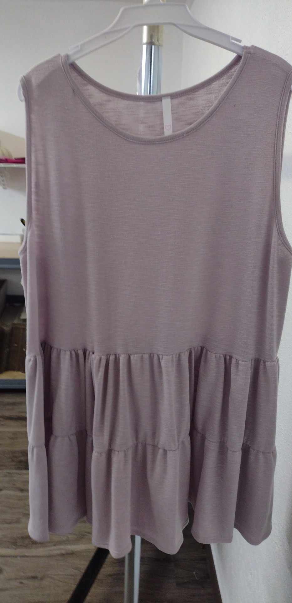 Light Purple Tiered Sleeveless Tank Shirt Top