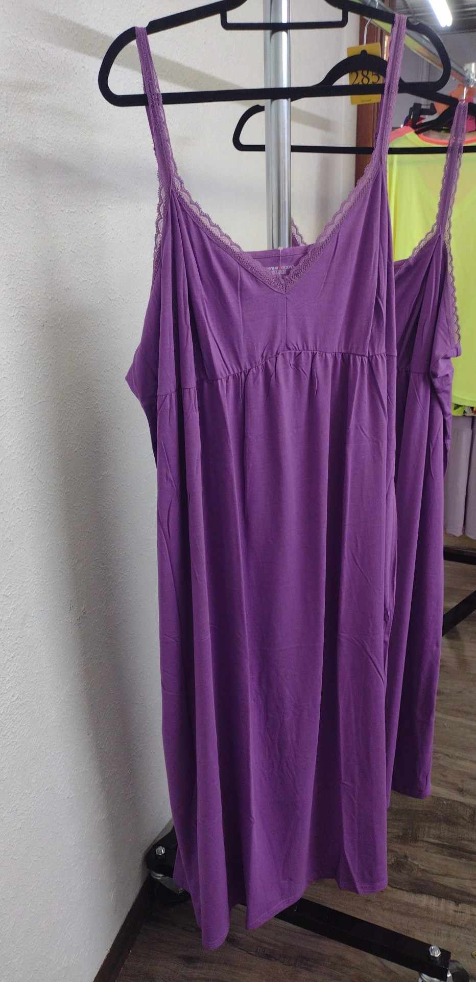 Purple Lace Top Adjustable Strap Nightgown Sleepwear