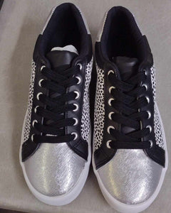 Silver Toed Leopard Sneakers Shoes