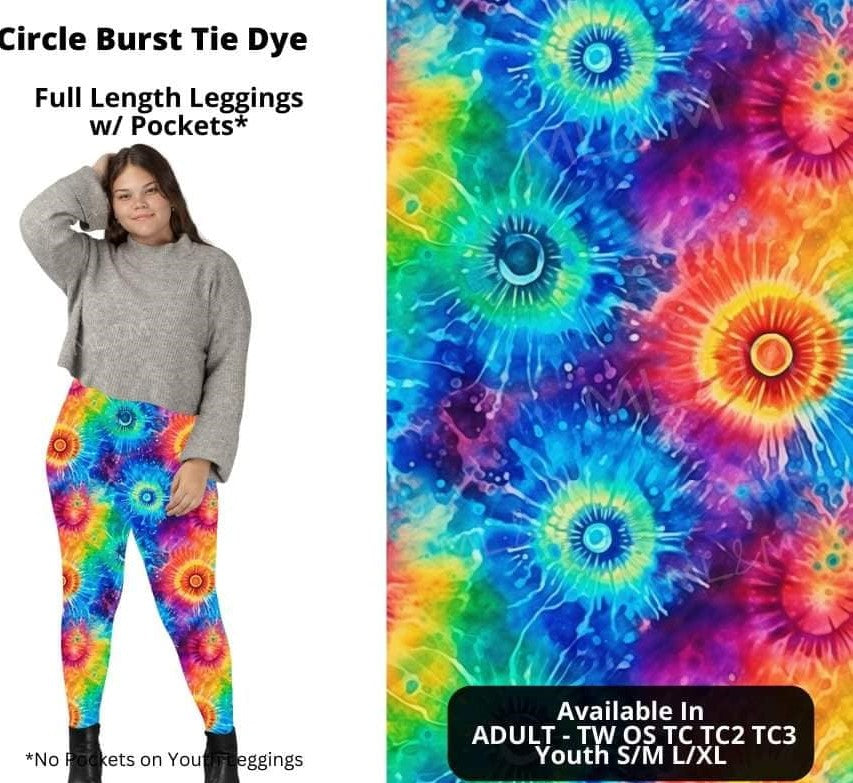 Circle Burst Tie Dye Full Length Legging