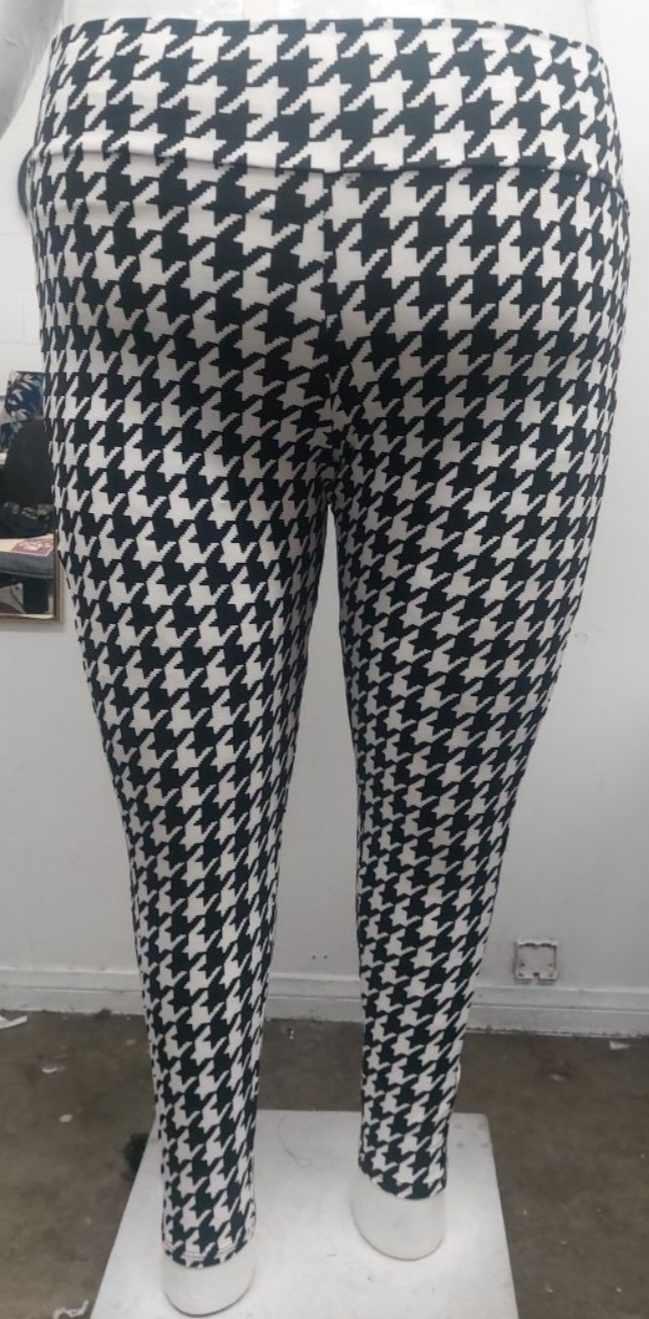 PSFU Black & White Houndstooth Legging Leggings Pant Pants