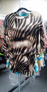 Brown Zebra Swirl Shirt Top Tunic